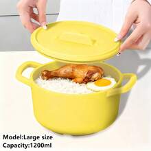 1pc Silicone Multifunctional Steamer, Can Be Used As Microwave Oven Or Lunch Box, Silicone Dual Handles Can Withstand High Temperatures In Contact With Food, Available In Various Colors And Sizes - Multicolor - View 5
