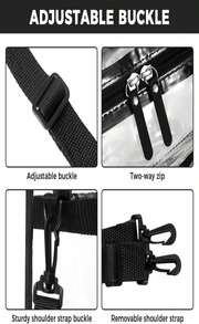 BAGAIL Clear Bags 12x6x12 Stadium Approved Clear Tote Bag With Zipper Closure Crossbody Shoulder Bag With Adjustable Strap - ColorA - 查看 5