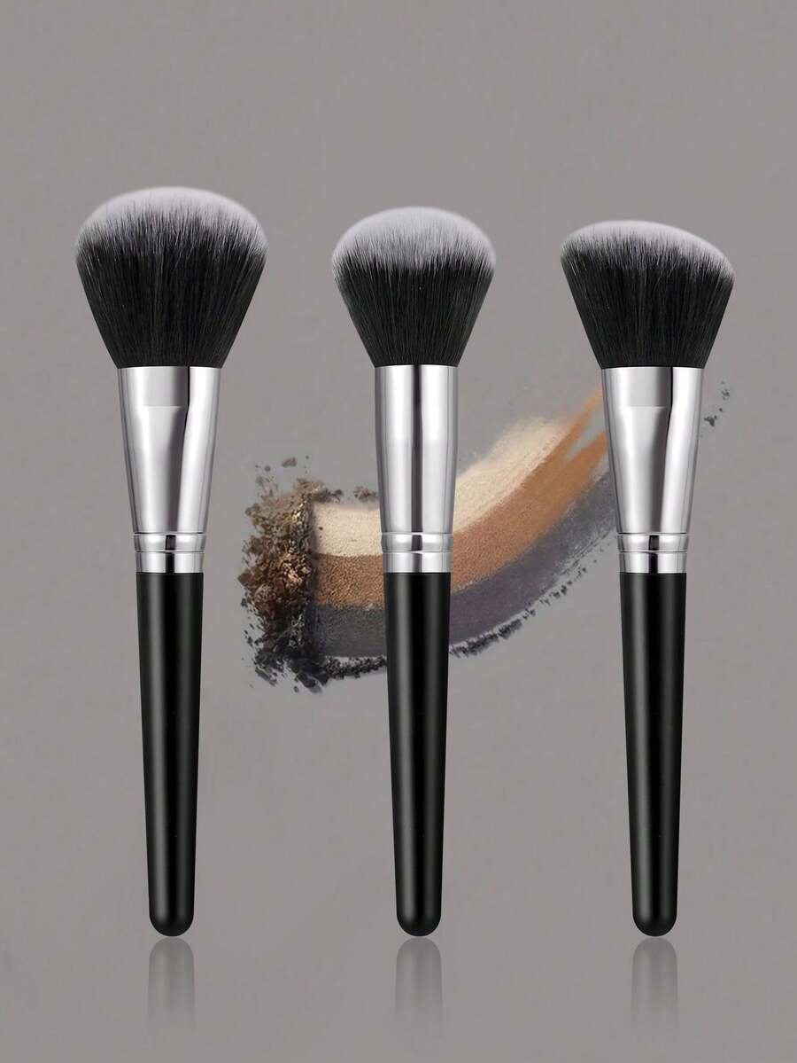 Eid Al-Fitr 3pcs Soft Makeup Brush Set, Including A Translucent Powder Brush, Blush Brush, Contouring Brush, And Highlighter Brush-Ideal For Beginners, Professional Makeup Application, And Novice Beauty Practice. - Multicolor - View 1