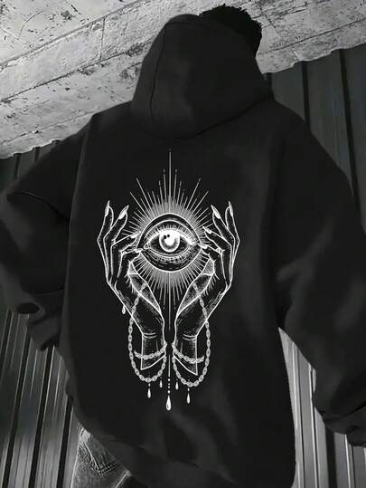 Sudadera con capucha lila para hombres con estampado de ojo negro gótico y pentagrama - Sudadera casual de cuatro estaciones, con capucha y cordón ajustable y ajuste regular, sudadera de hombre rosa lavanda suave (lavable a máquina), sudadera con capucha de Acción de Gracias, sudadera divertida, sudadera para hombres, sudadera divertida, sudadera para hombres, sudadera para hombres, sudadera, ropa de hombre, Halloween, sudadera con capucha para hombres, sudadera con capucha, sudadera de Halloween, talla grande