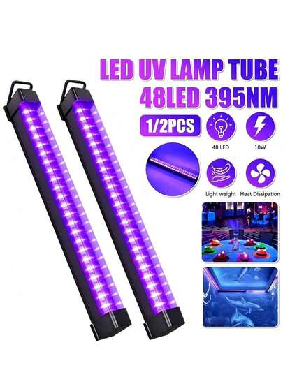 395-400NM Portable UV LED Black Light, Suitable For Bars, KTV, Stages. The Purple Fluorescent Lamp Can Glow In The Dark, Ideal For Halloween Decorations, Room Decor, Body Painting, Posters And Other Party Supplies.
