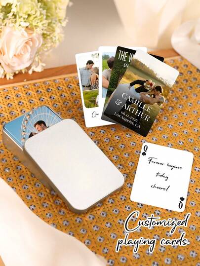 Personalized Blank Playing Cards As Wedding Guest Book Alternative, Customize Photo And Text,Custom Guest Book Playing Cards, Wedding Signing Book, Engagement Party Card, Personalized Wedding Keepsake