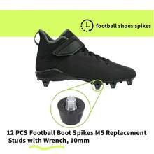 12 PCS Football Boot Spikes Professional Soccer Boot Cleats M5 Replacement Studs With Wrench Track Shoes Spikes 10mm - 1PC - 查看 5