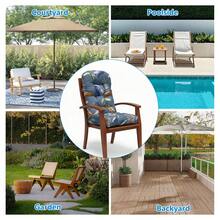 High-Back Chair Cushions, Waterproof And Colorfast, Rocking Chair Cushions For Indoor And Outdoor Use, Adirondack Chair Cushions, Garden Chair Cushions, Upholstered Cushions, High-Back Seat Cushions - 藍色樹葉 - 查看 6
