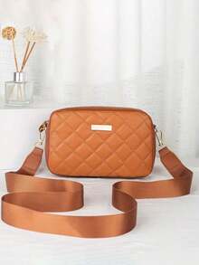 1pc Girl's Fashion Quilted Diagonal Crossbody Bag, Detachable Strap, Classic Crossbody Bag, Great Gift - Multicolor - View 7