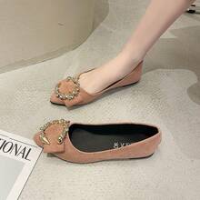 Zapatos planos sin cordones para mujer Zapatos bajos sin cordones para mujer Mocasines con suela blanda - Rosa - Ver 4