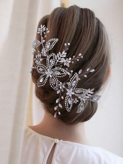 1pc Elegant Handmade Bridal Headband, Fashion Women Hair Accessories, Wedding Party Photography Daily Wear