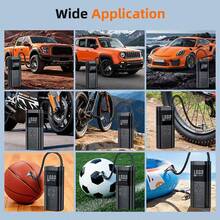 SUITU 便携式无线迷你自行车充气泵，带数字双显示，150 Psi 轮胎充气泵，带 LED 灯和压力表，适用于汽车、摩托车、自行车、球类等，汽车配件/必备汽车配件（配备 7.4V 2000mAh 锂离子电池。使用前充电 2-3 小时） - 無線款 - 查看 5