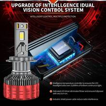 HYNBYZJ 2 bóng đèn pha LED Canbus H7 H4 cho ô tô, công suất 380W, 420000LM, tương thích với các chuẩn H1, H9, H11, HB3, 9005, HB4, 9006, H1, 9012, Hir2, 9007, H13, nhiệt độ màu 6000K, dùng cho đèn sương mù, điện áp 12V. - A - Xem 5