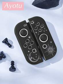 Ayotu 适用于 2/Switch NS/Switch OLED 的线条艺术日月星辰图案保护壳,新一代 TPU 软壳,通用游戏手柄保护套,Switch 手柄保护壳,Switch 游戏配件,防摔、防滑、防刮,时尚美观,适合作为秋季浪漫/返校季/情人节/圣诞节/万圣节礼物 - 彩色 - 查看 11
