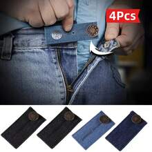 1/2/4件装裤子加长器，带纽扣的牛仔裤腰部加长器，弹性腰部调节器，腰带加长器，缝纫配件 - 彩色 - 查看 28