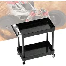 carrito organizadorOrganizadores de herramientas carro de herramientas Rendimiento duradero Fiable y práctico Fácil de montar para taller de garaje para accesorios RC - negro - Ver 5