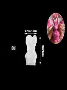 硅胶复活节兔子模具 | 环氧树脂和石膏粘土模具，可用于制作心形彩蛋、蜡烛等，可重复使用，SILIKE LUFEI 出品 - 站立兔子模具 - 查看 2