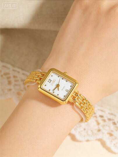 1pc/Set New Fashionable Teenage Round Arabic Numeral Dial Creative Steel Band Quartz Watch, Suitable For Birthday, Anniversary, Halloween Gift, Year-End Promotion, Singles Day