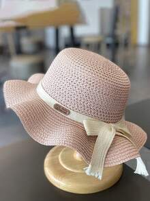 儿童防晒帽套装，夏季女童草帽和包包，婴儿沙滩遮阳帽，多功能女童款 - 帽子 - 查看 16