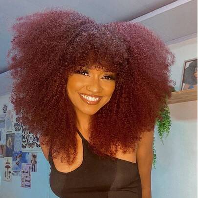 Jul Halloween Lockigt Kinky Peruker Syntetisk Peruk För Vårlockar Korta Peruker Med Lugg 10-16 Tum Värmebeständig Fiber Lugg Peruk För Kvinnor Dagligen Använd Hög Densitet Snygg CosplayWigs