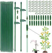 (120 PCS) Tutores para Plantas, 20 Piezas tutores para orquideas, Palos con 40 Clips para Plantas con 20 Tubos de Extensión, Estacas para Jardin - 1 - Ver 1