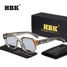 HBK Kính râm thiết kế độc đáo Polygon, gọng CP+PC, tròng kính màu sắc đặc biệt, kiểu dáng hiện đại sang trọng, thiết kế phối màu tương phản, phụ kiện kính mắt thường ngày, phù hợp cho cả nam và nữ khi đi nghỉ mát, du lịch, lái xe, đi biển, làm quà tặng. - K40205 - Xem 2