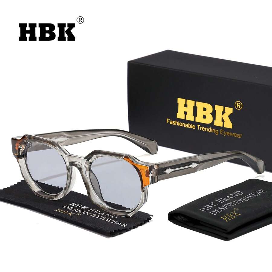 HBK Kính râm thiết kế độc đáo Polygon, gọng CP+PC, tròng kính màu sắc đặc biệt, kiểu dáng hiện đại sang trọng, thiết kế phối màu tương phản, phụ kiện kính mắt thường ngày, phù hợp cho cả nam và nữ khi đi nghỉ mát, du lịch, lái xe, đi biển, làm quà tặng.