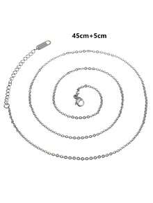 1/100pcs/Pack Multi-Color Stainless Steel K-Plated Basic Chain Necklace, DIY Jewelry Making Chain Necklace Can Be Worn Separately - Multicolor - View 11