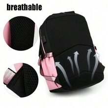 Cute Capybara Nylon Backpack - Lightweight & Spacious, With Plush Pom Pom Decor, Suitable For School & Commute, Available In Blue/Rose Red/Pink/Purple, Travel Backpack Back To School Gift, School Supplies, Student Stationery, Sprayground Backpack, Office Supplies, Valentine's Day Gift - Style-d - View 3