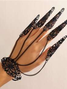 1 件哥特式怪物手指链朋克尖刺钉指环手链 - 款一 - 查看 6