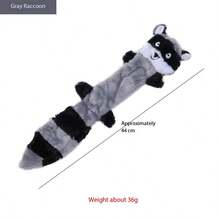 1pc Pet Plush Squeaky Toy, Raccoon & Squirrel Shaped Chew Toy, Durable Dog/Cat Teething And Biting Toy For Self-Play And Training - Multicolor - View 6