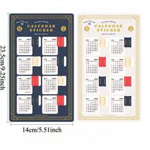 2 Sheets 2025.10-2027.1 Calendar Gold Foil Index Stickers, 16 Month, Waterproof, Self Stick, Bookmark, Planner Calendar Stickers For Scrapbooking - Calendar Stickers - View 2