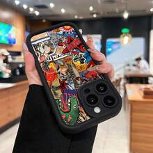 Collage de gato con guantes de boxeo y pegatinas. Esta elegante funda es compatible con Samsung, Apple, OPPO, , etc. Fabricada en TPU flexible, resistente a golpes y arañazos, ofrece una excelente protección contra caídas y un agarre cómodo. Es un regalo ideal para familiares, amigos y seres queridos, ideal para festivales, fundas para iPhone, San Valentín y artículos de . - Negro - Ver 2