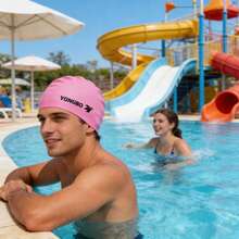 1 pieza Gorro de natación de silicona, ligero y cómodo, y conveniente, diseño de protección para los oídos, estilo unisex, esencial para viajes de verano - Negro - Ver 20