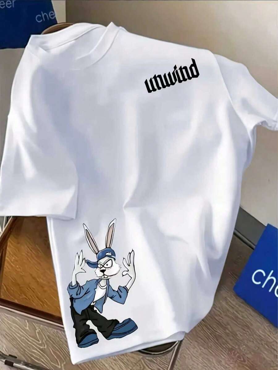 This White Crew Neck T-Shirt Features A Fun, Casual Design, Very Suitable For Young Men And Women. The Simple, Casual Style Is Perfect For Everyday Wear, And Also Makes A Great Gift For Friends. - White - View 1