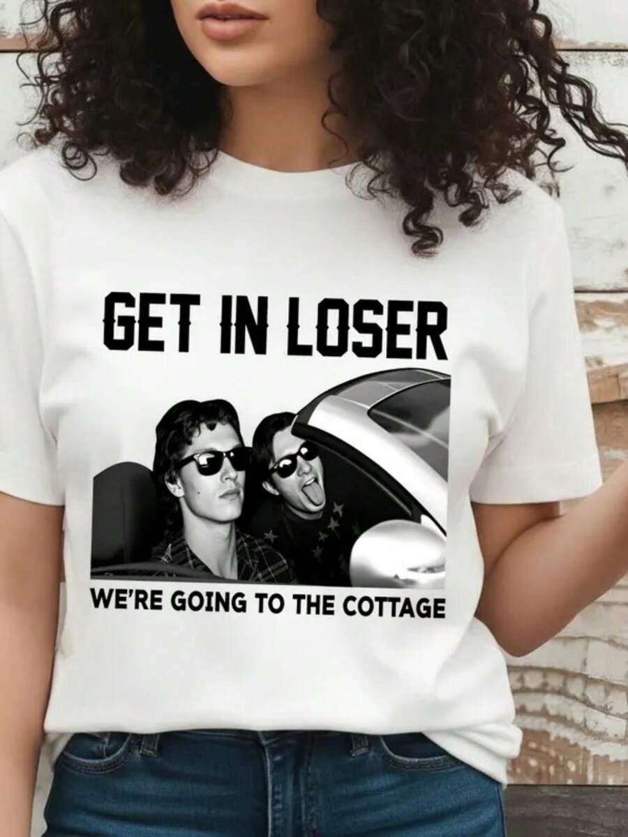 Get In Loser We're Going To The Cottage Shirt, Heated Rivalry Connor Ilya Sweatshirt, Heated Rivalry Merch, Hollander Rozanov Couple Shirt - trắng - Xem 1