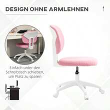 Ergonomic Office Chair, Height Adjustable, Swivel Without Armrests, In Pink Velvet, Ideal For Home Office And Gaming. - Pink - View 6