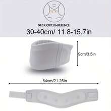 RPPR 1pc Adjustable Double-Layer Breathable Cervical Collar, Soft Foam Padded Removable Cover, Suitable For Night, Daily Life, Travel, Driving, Fits Neck Circumference 30-40cm, Grey - Grey - View 4