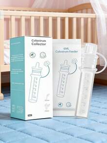 1 件装初乳收集器套装（6 毫升），可重复使用的母乳收集器，配有储存盒和湿巾，便携式初乳容器 - 白色 - 查看 1