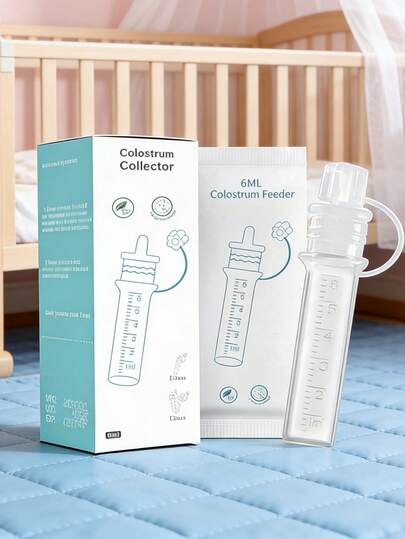 Colostrum Collector Kit 6ml, Reusable Breast Milk Collector With Storage Case Wipe, Portable Colostrum Container