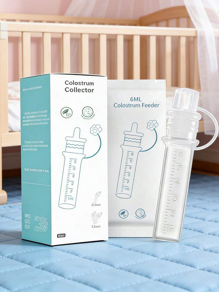 1 件装初乳收集器套装（6 毫升），可重复使用的母乳收集器，配有储存盒和湿巾，便携式初乳容器 - 白色 - 查看 1