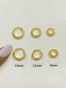 1 pièce Boucles d'oreilles minimalistes à double anneau en argent sterling 925, tailles 9 mm, 11 mm, 13 mm, convient pour le port quotidien des femmes et en cadeau pour la petite amie - boucle d'oreille unique - Voir 8