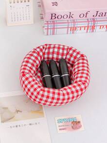 1 Stück karierter/gepunkteter Multifunktions-Aufbewahrungstablett, Make-up Organizer Box, elegante Heimdekoration, zum Aufbewahren von Lippenstift, Schlüsseln, Armbändern, Ringen, Schmuck, Haargummis, Haaraccessoires, Nagellack, Geburtstagsgeschenk, Brautjungferngeschenk, Wohnzimmerdekoration, Deko für Studentenwohnheim, Einweihungsgeschenk - Verschiedenfarbig - Übersicht 14