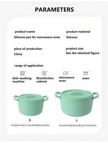 1pc Silicone Multifunctional Steamer, Can Be Used As Microwave Oven Or Lunch Box, Silicone Dual Handles Can Withstand High Temperatures In Contact With Food, Available In Various Colors And Sizes - Multicolor - View 2