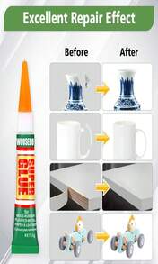WOUSEDO 12 X 3g Super Glue Clear, Strong Adhesive,Super Glue Fast Drying Cyanoacrylate Glue For Wood,Rubber,Leather, Plastic, Metal, Rhinestone Jewelry, DIY Crafts And More - ColorA - 查看 6