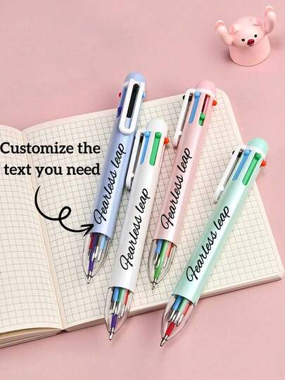 1-36pcs Customizable 6-Color Ballpoint Pen, Multi-Color Ballpoint Pen, 6-In-1 4-Color Retractable Ballpoint Pen, Suitable For Office, Stationery, Students And Student Gifts, Back To School Gifts, Party Favors