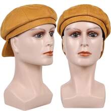 Saja Yellow Beret Hat,  Synthetic Short Wig, Unisex Halloween Party Carnival Costume Prop - Multicolor - View 3