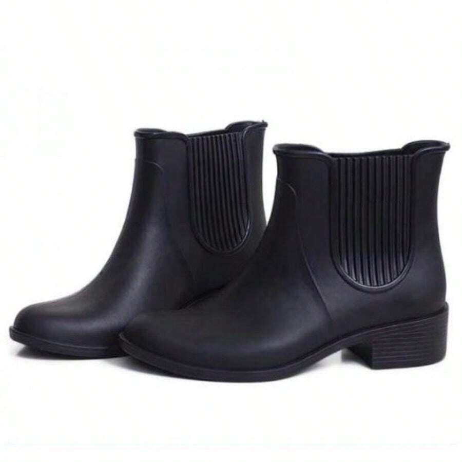 Women's Waterproof Rain Boots, New Release 2026, PVC, Sports, No Outdoor Boots - màu đen - Xem 1