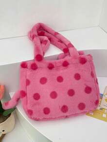 New Fashion Cute Plush Kitty Handbag Crossbody Bag Birthday Gift Single Room Bag Pack - Pink - View 8
