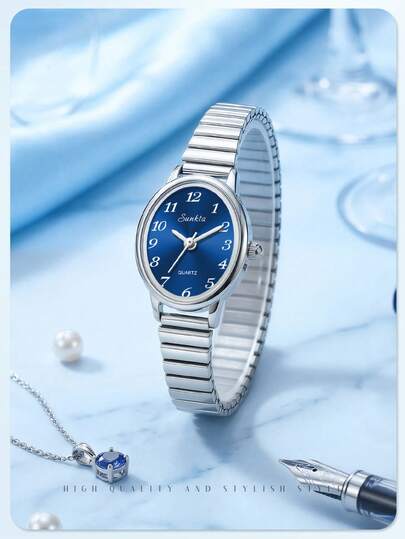  LIGE Fashion Women's Quartz Watch, Stainless Steel Bracelet, Waterproof For Daily Use, Exquisitely Compact Dial, Adjustable Bracelet