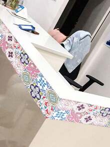 Pegatina autoadhesiva para tabla de natación, pegatina impermeable y a prueba de humedad para azulejos de pared, para la línea de la cintura de los gabinetes de cocina, cubierta para zócalo para ocultar imperfecciones y decoración. - B - Ver 3
