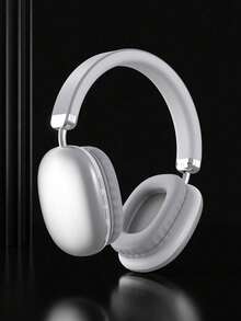 Cool Advanced Simplicity Style Wireless Headphones, Long Battery Life Over-Ear Headset With Adjustable Design, Ideal For Music, Sports, Gaming - Push Button Volume Control, Type-C Charging, Rechargeable Lithium Polymer Battery - Silver - View 2