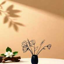 Conjunto de 6 flores artificiais de metal preto - Decoração floral moderna e minimalista, elegante para ambientes internos e externos, ideal para casa, escritório, casamentos e festas - Sem necessidade de energia elétrica, estrutura de metal resistente - Perfeita para o Dia de Ação de Graças, sala de estar, varanda e como centro de mesa - Fácil manutenção, decoração de casamento, combinação moderna, acabamento de alta qualidade, flores decorativas. - Preto - Ver 7