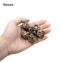 Asixsix Juego de 7 dados poliédricos de metal hueco con calavera amarilla, adecuado para juegos de rol, juegos de mesa RPG y juegos de cartas - Albaricoque - Ver 7